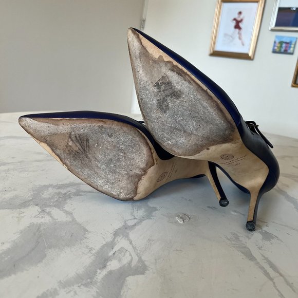 SJP by Sarah Jessica Parker T Strap Heel - Purple Leather 9.5 - Picture 8 of 15